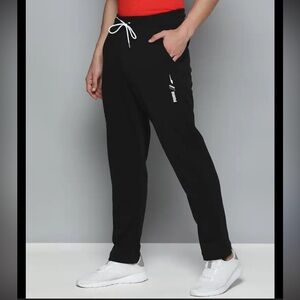 Puma Black Men's Drawstring Jogger Pants with White Accents
